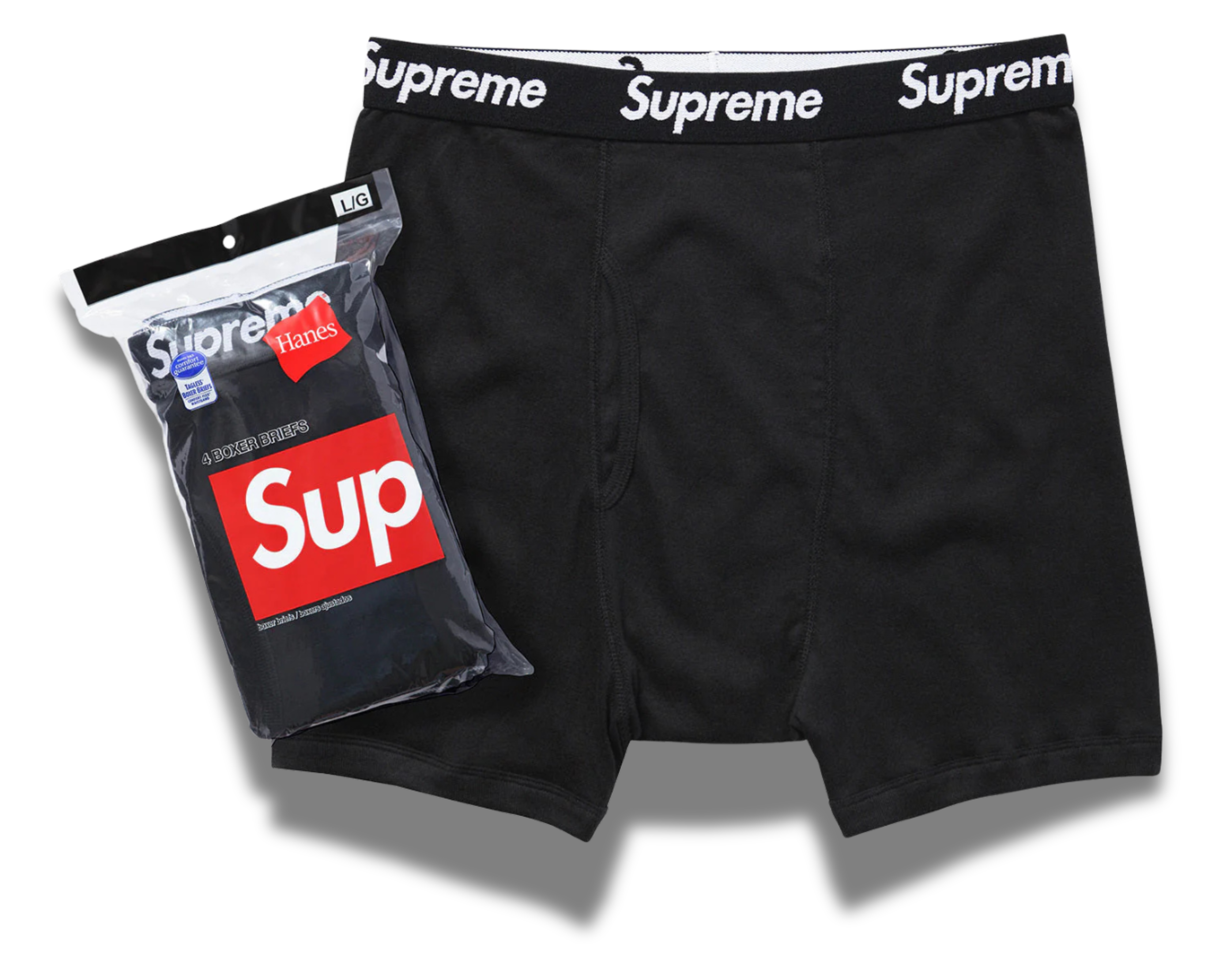 Supreme Hanes Boxer Briefs Black