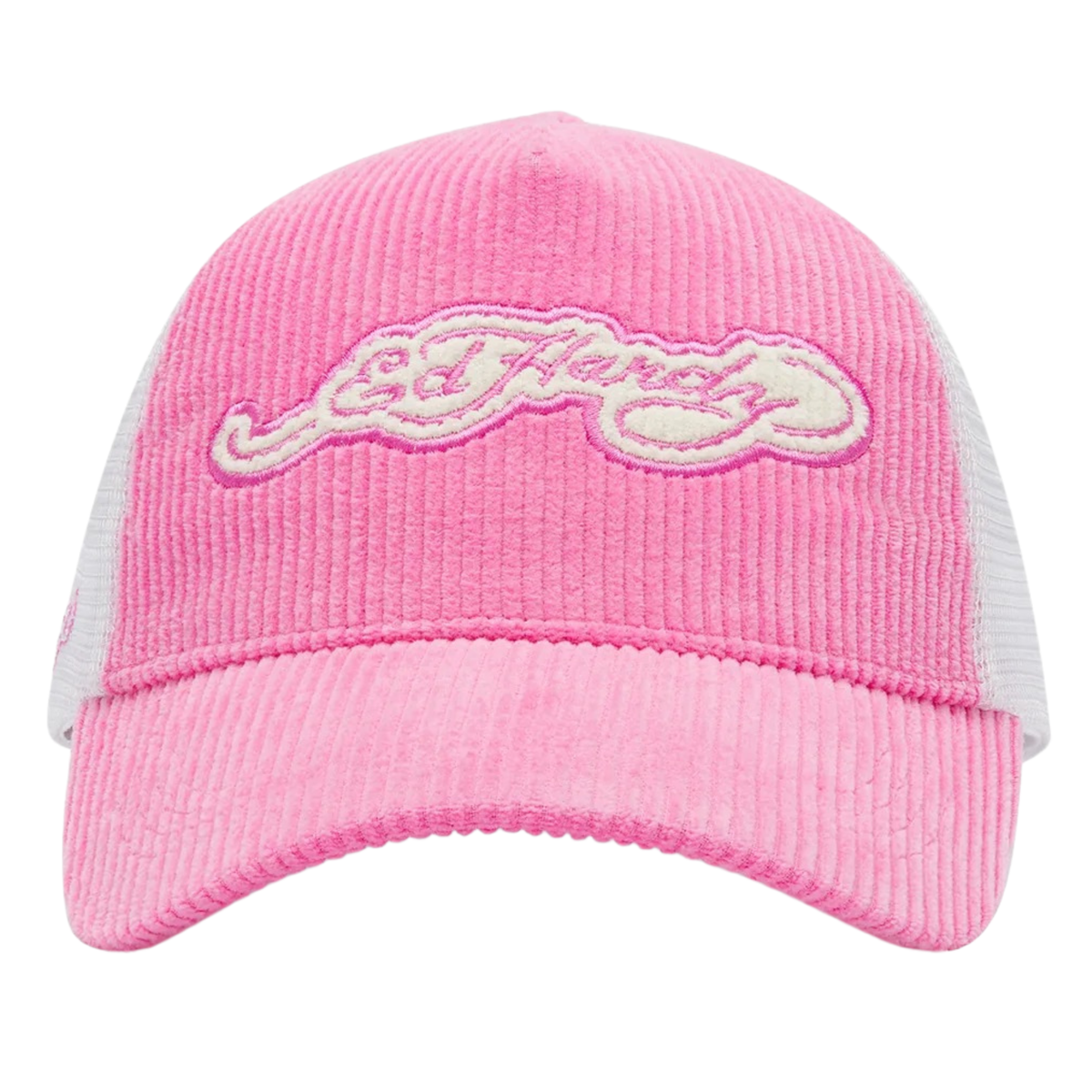 Ed Hardy Embroidery Applique Cord 5 Panel Hot Pink Trucker Cap