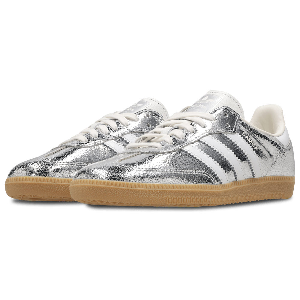 adidas Samba OG Silver Metallic Cracked Leather - OnSize
