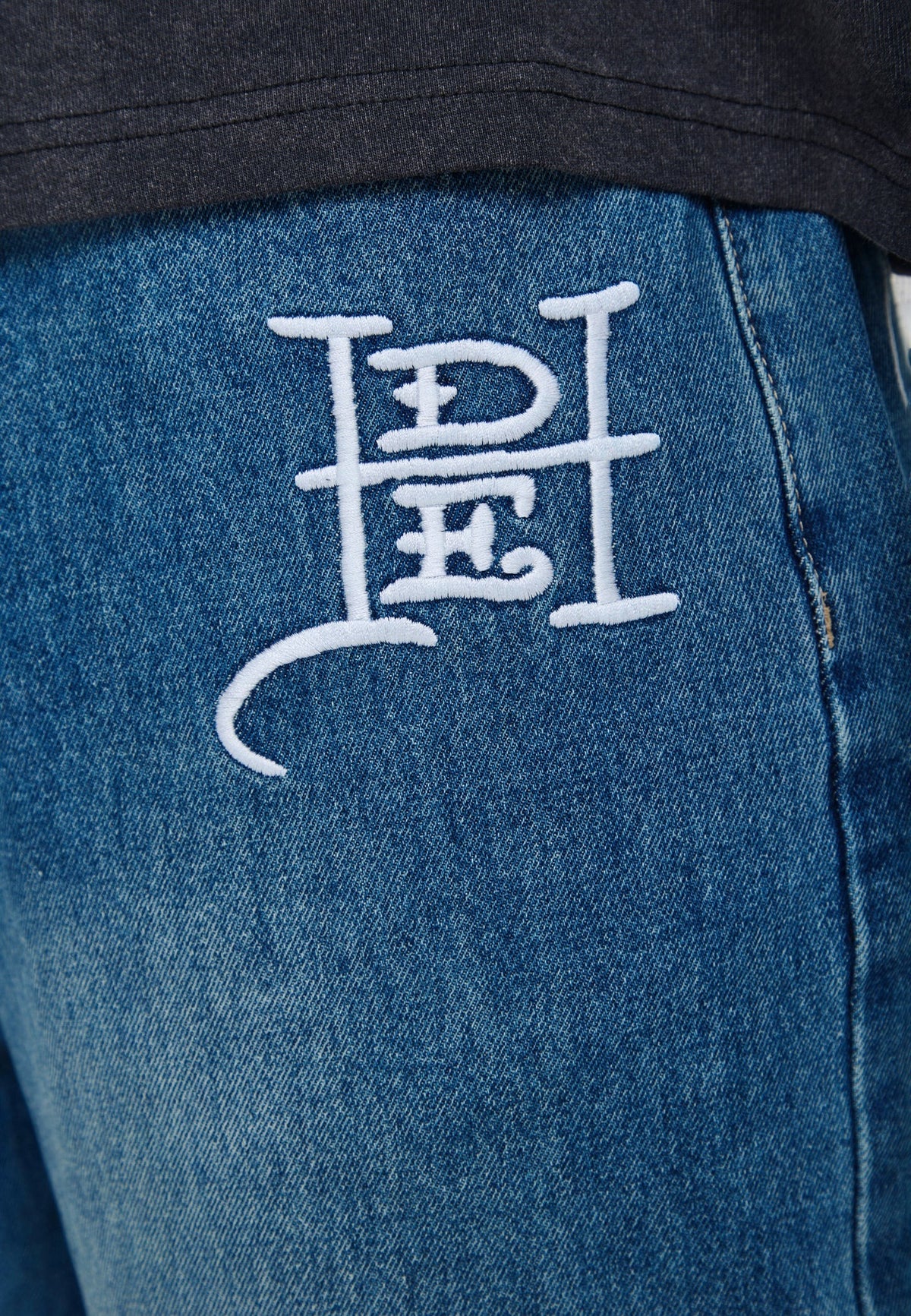 Ed Hardy Gothic Contrast Cross Xxtra Jeans Mid Blue