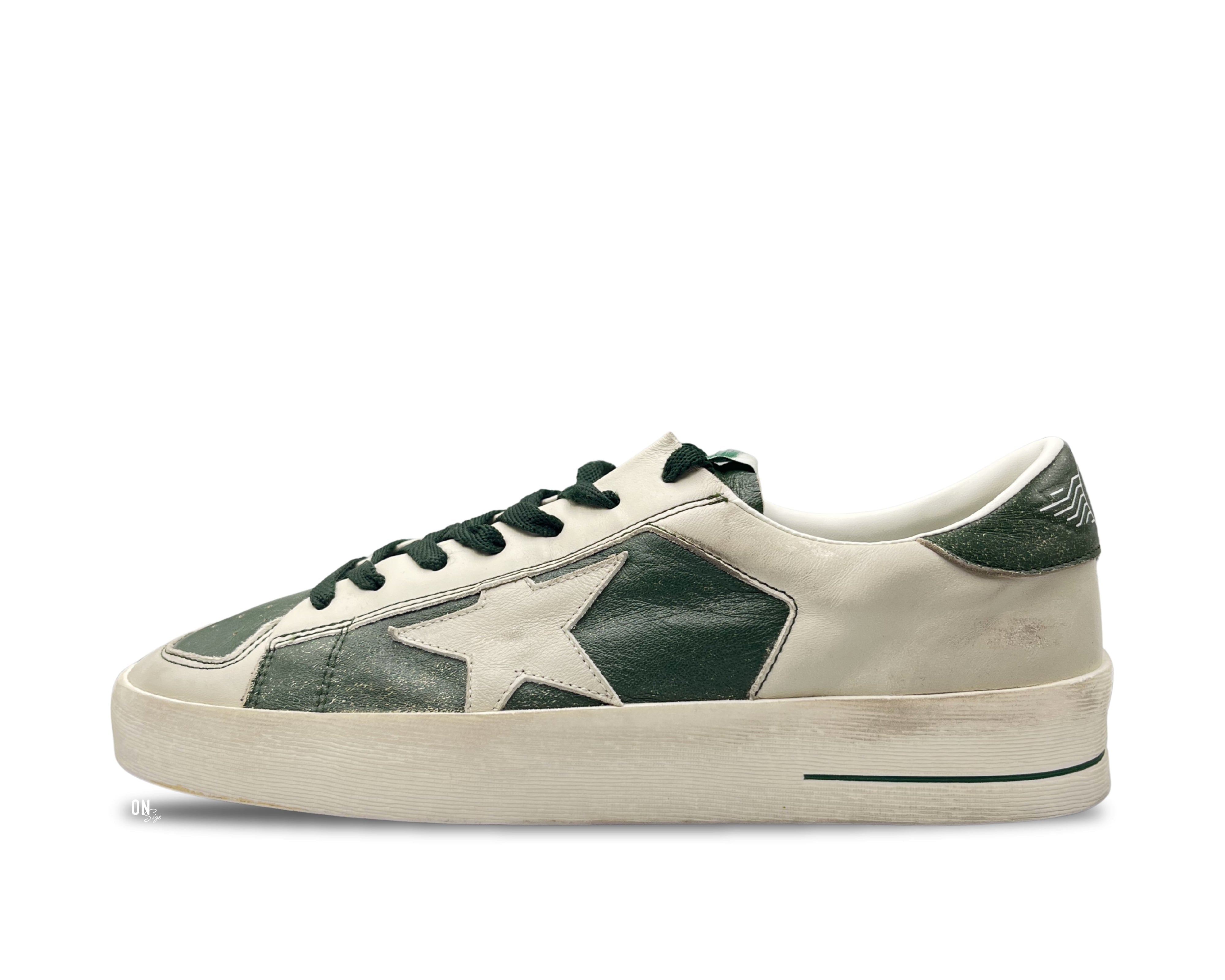 Golden Goose Stardan White Forest Green - OnSize