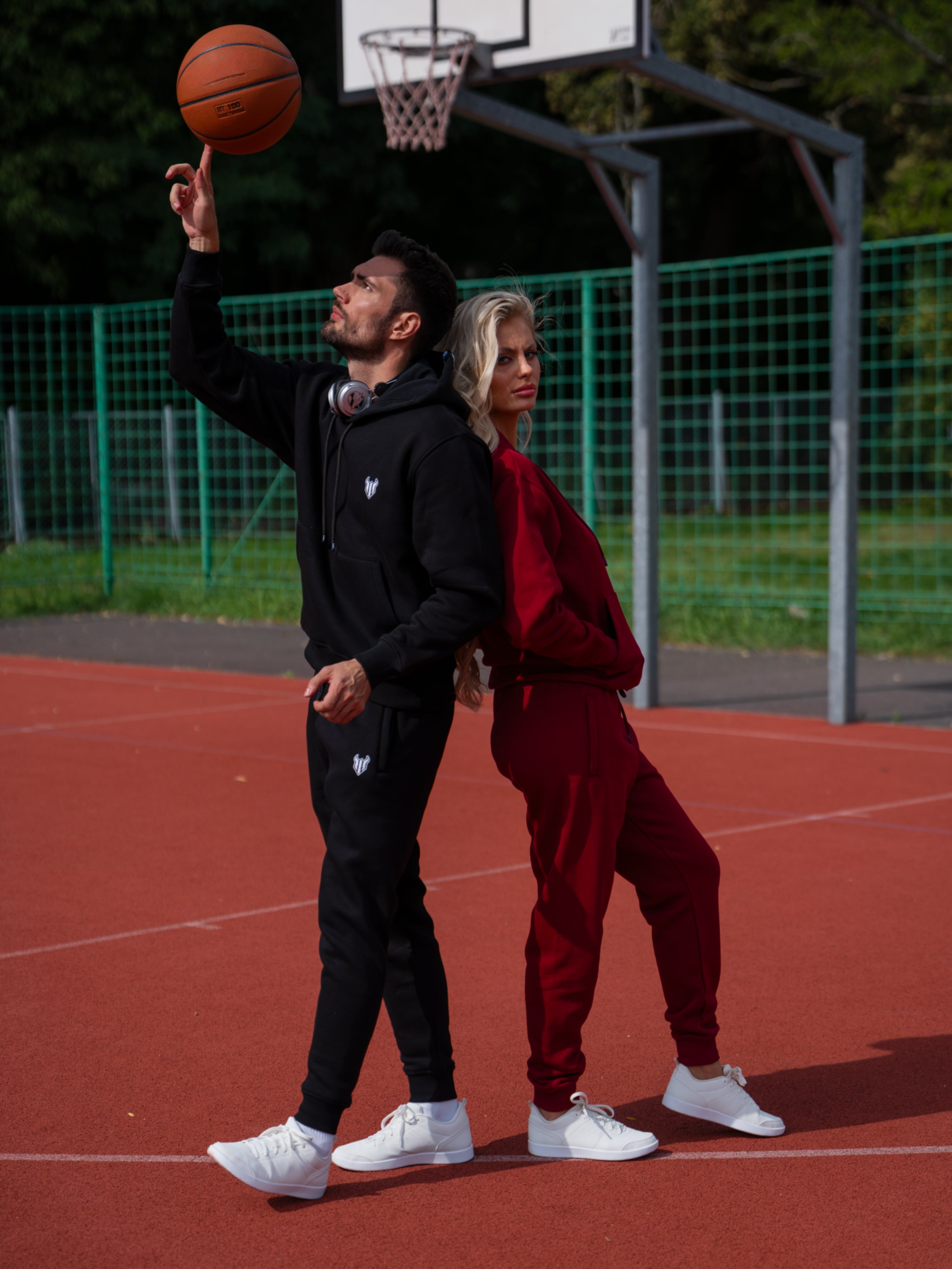 HELL FIGHT Basic Sweatpants Maroon - OnSize