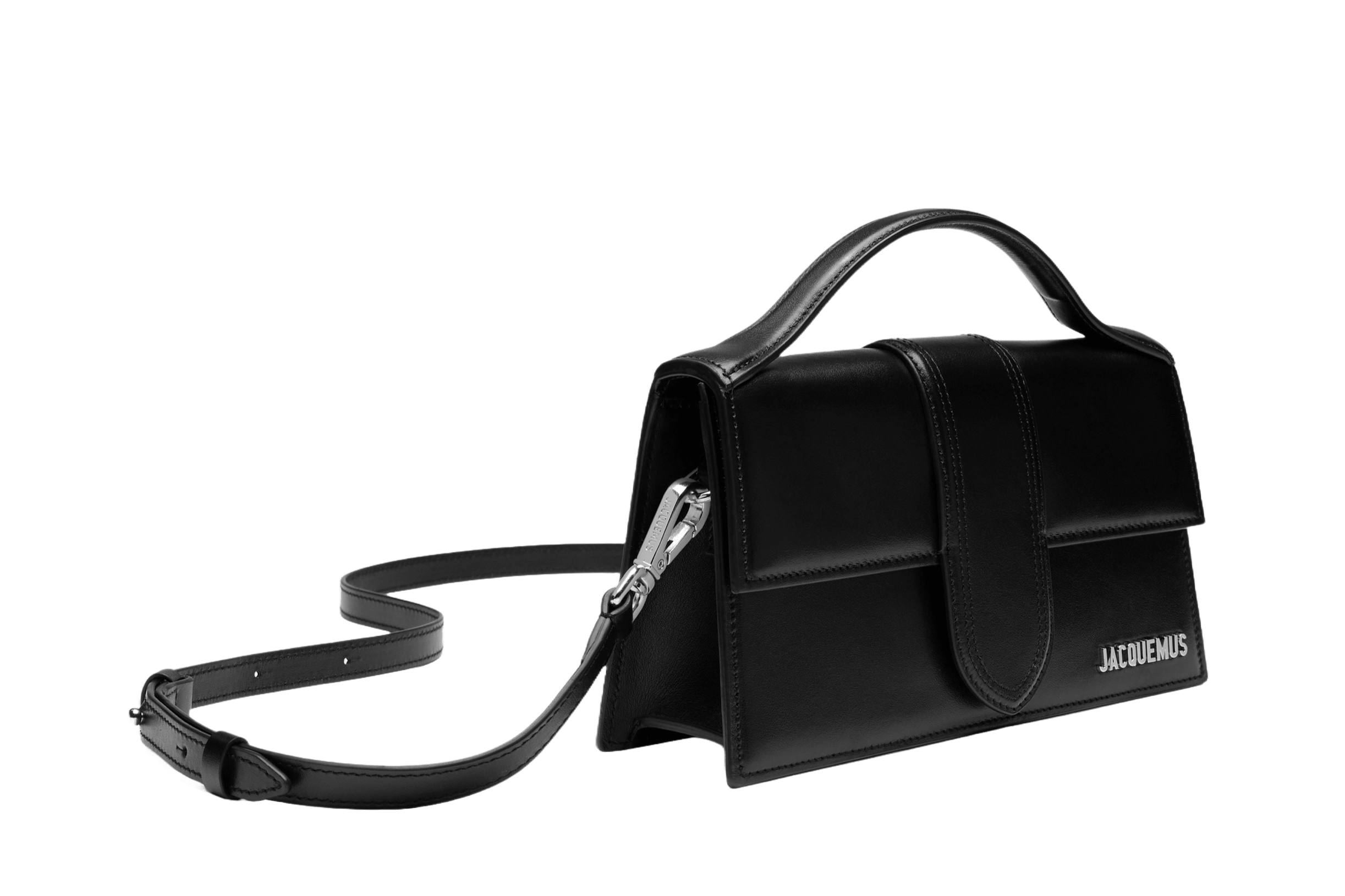 Jacquemus Le grand Bambino Crossbody Strap Handbag Black Silver - OnSize