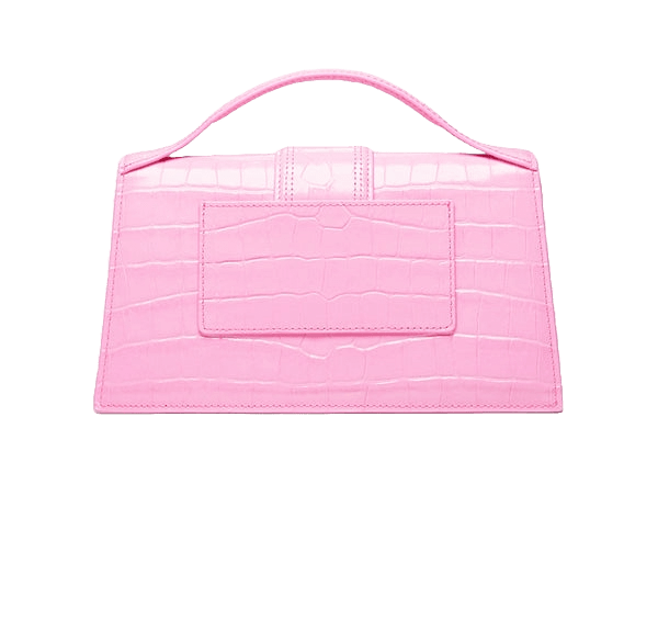 Jacquemus Le grand Bambino Crossbody Strap Handbag Croco Pink - OnSize