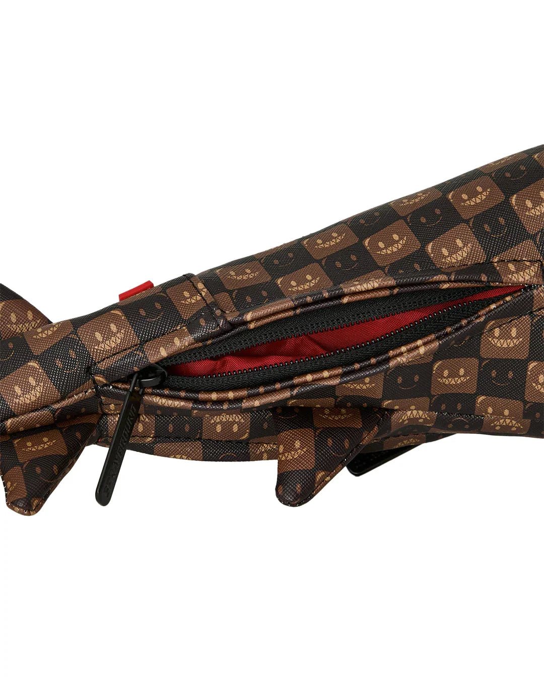 Sprayground Sharks In Paris WTF Bubble Brown Check Shark Duffle - OnSize