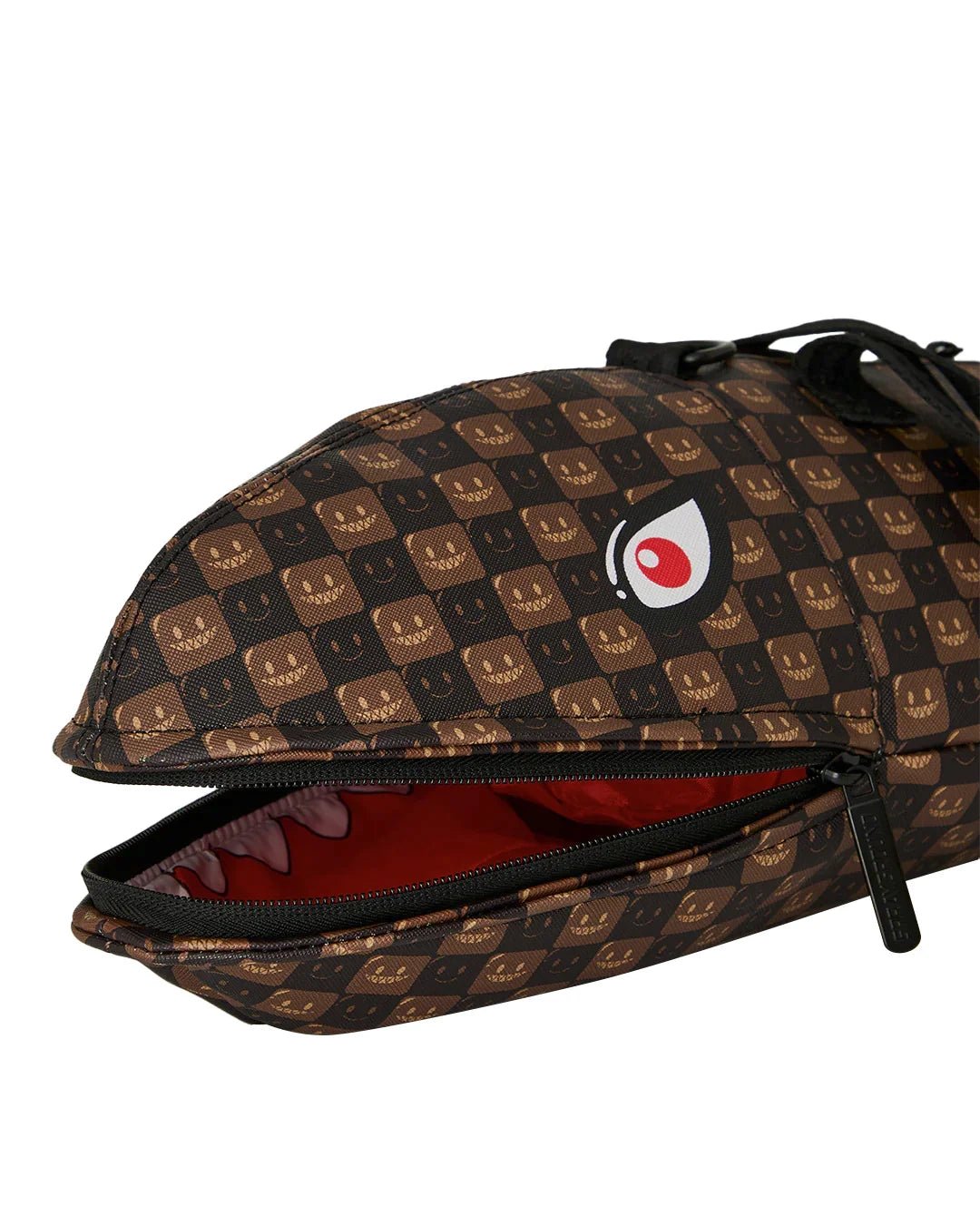 Sprayground Sharks In Paris WTF Bubble Brown Check Shark Duffle - OnSize
