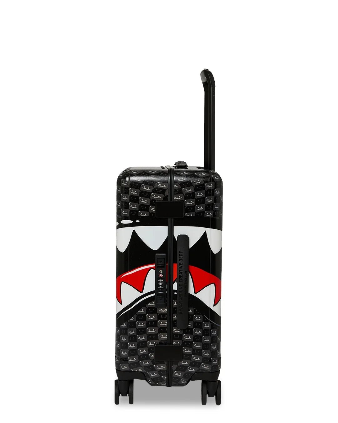 Sprayground Sharks In Paris WTF Bubbly Black Check Carry-On Luggage - OnSize