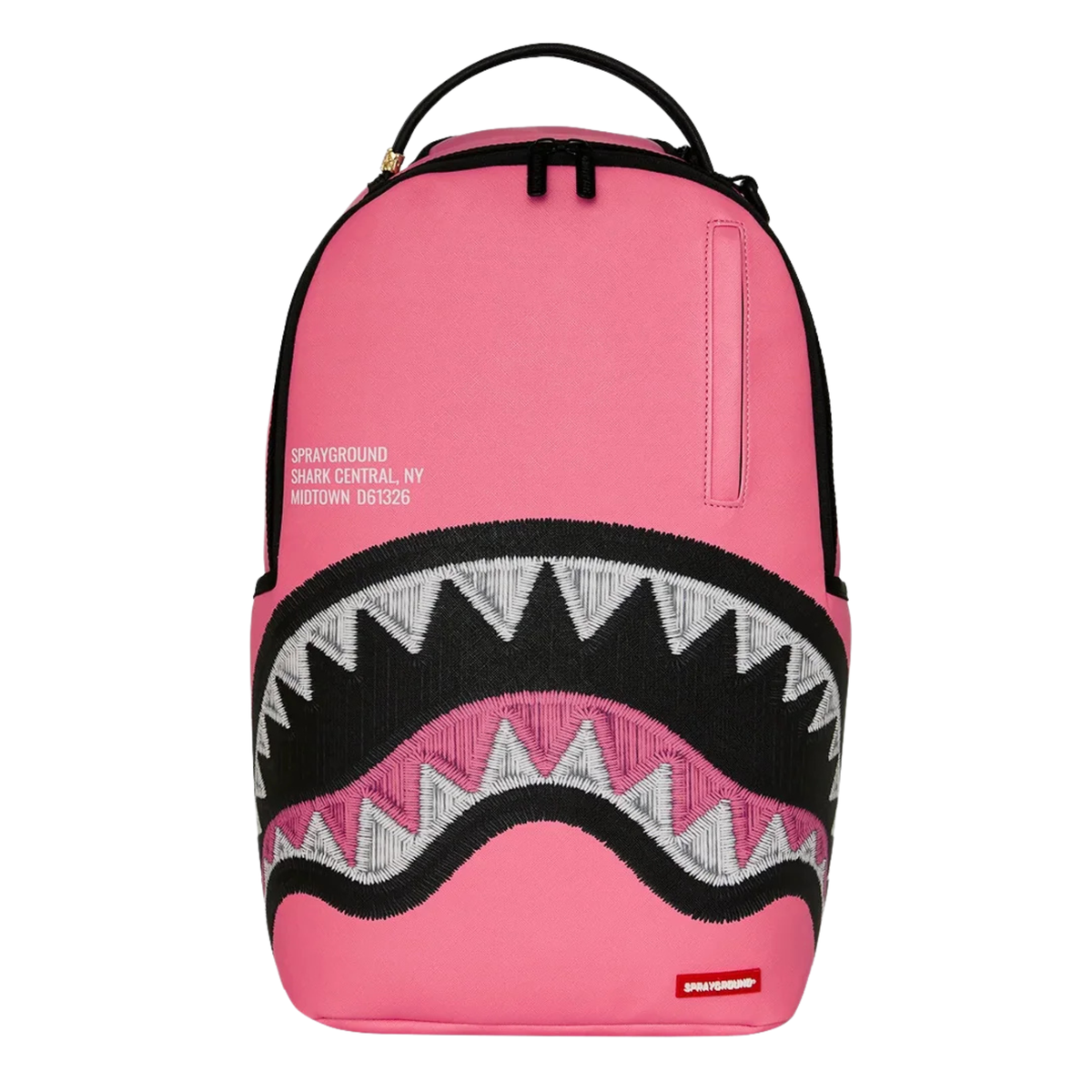 Sprayground Shark Central Pink Embroidered Shark Backpack
