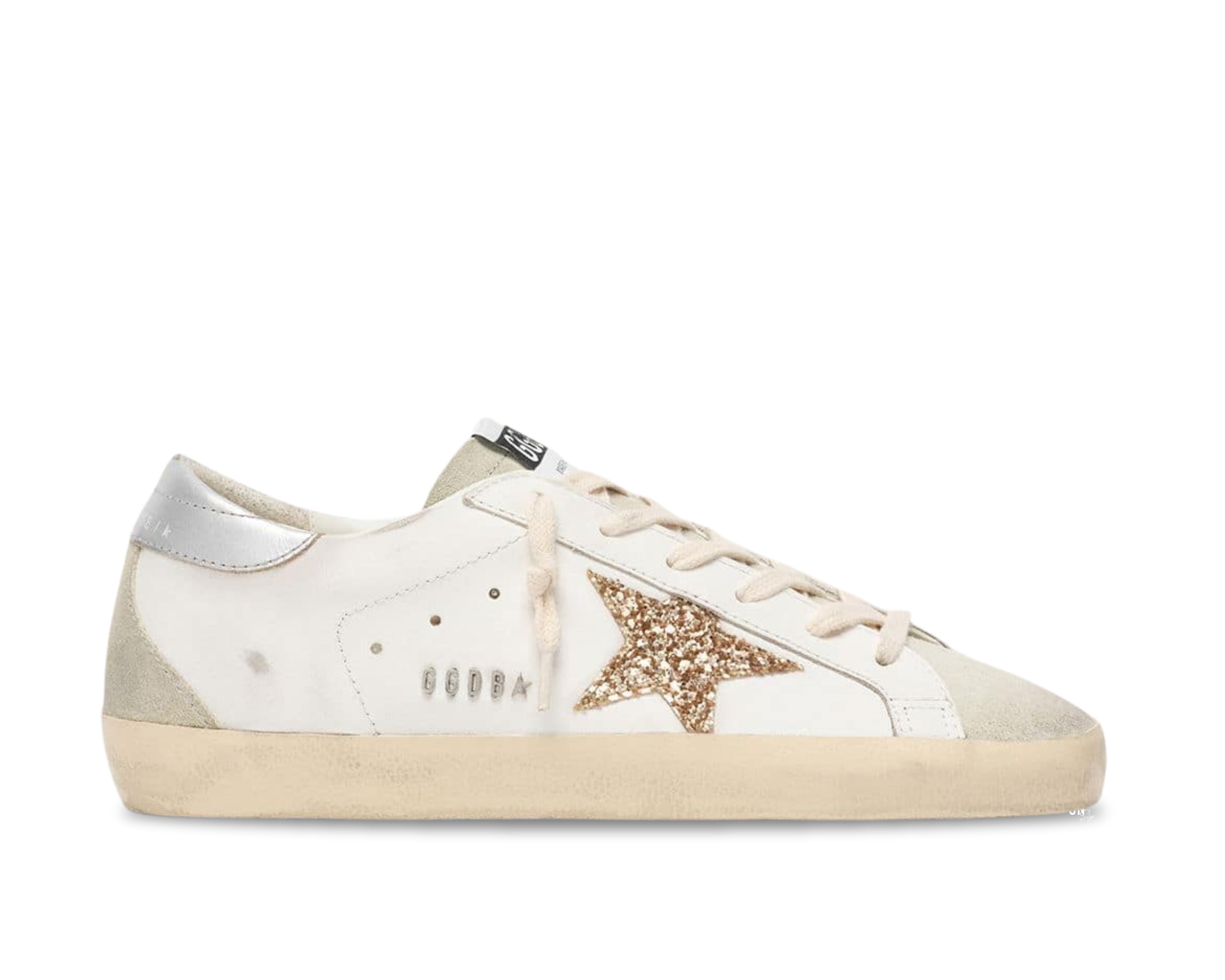 Golden Goose Super-Star Silver Gold Glitter Star
