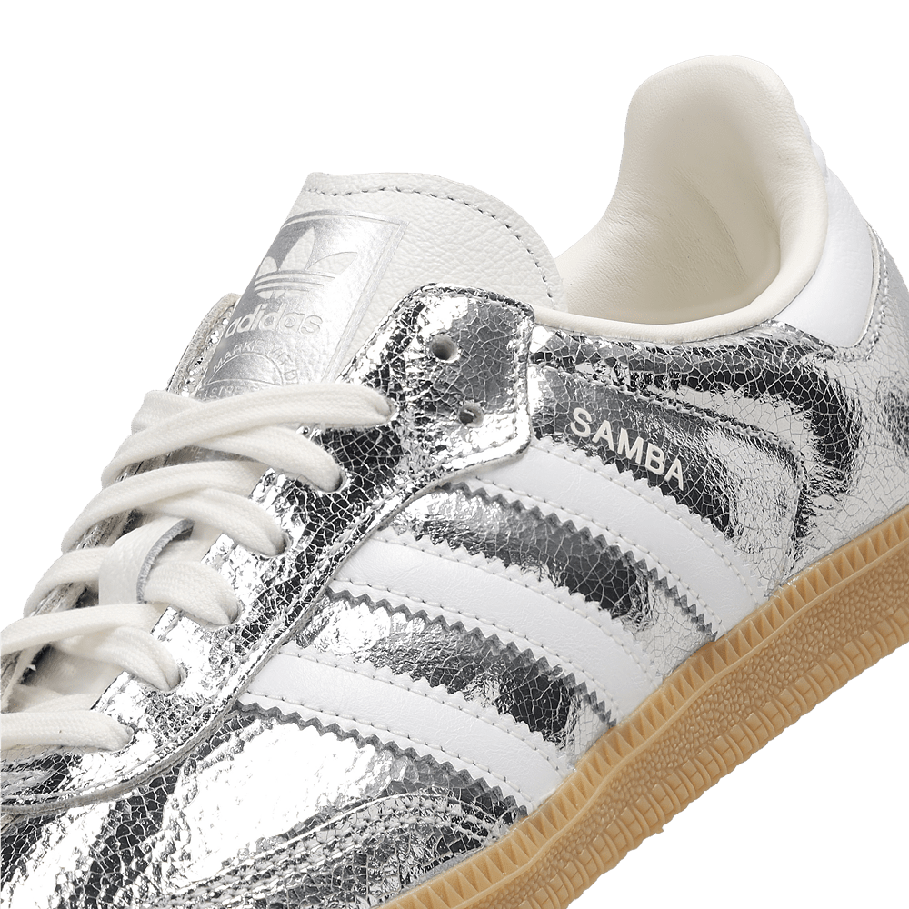 adidas Samba OG Silver Metallic Cracked Leather - OnSize