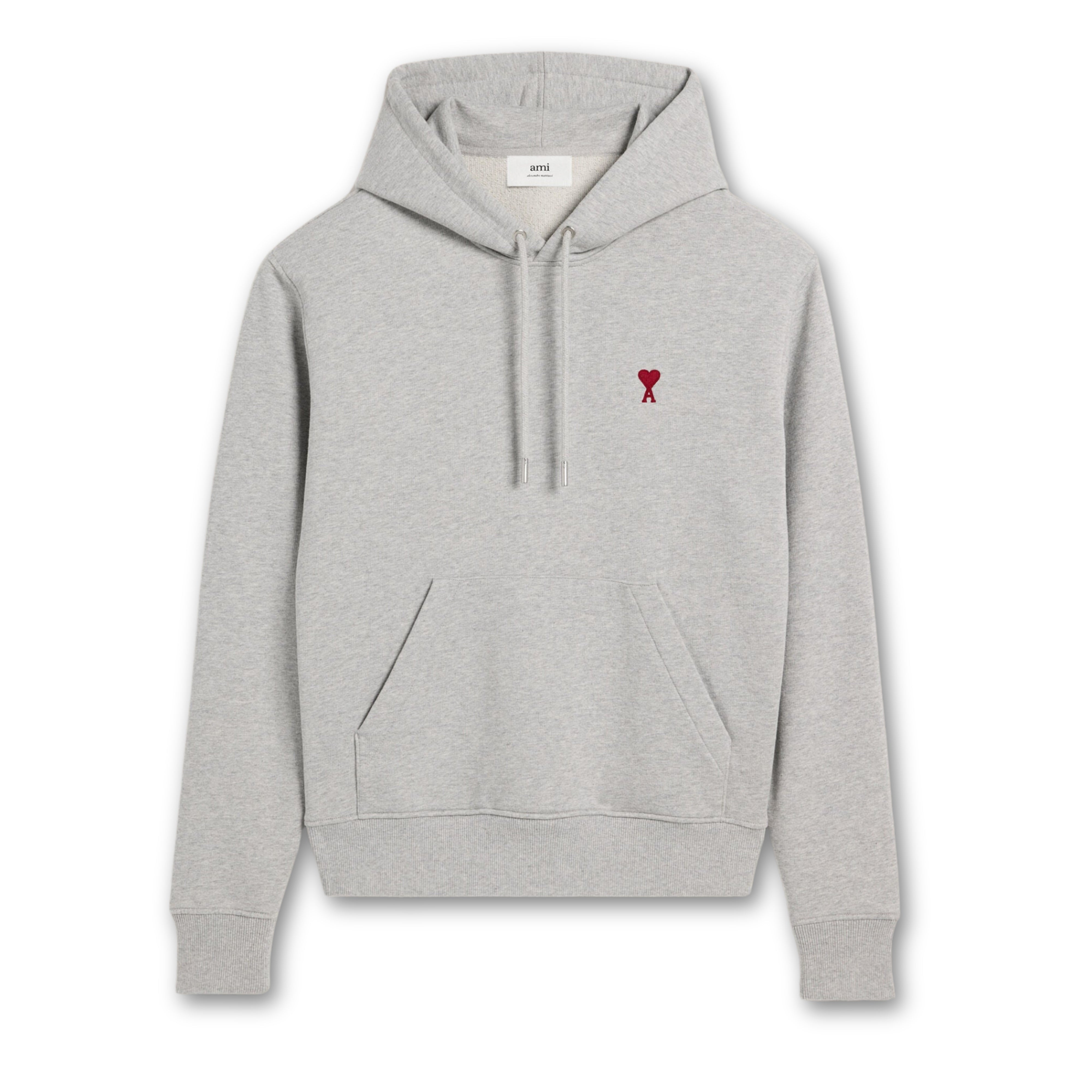 Ami Paris Ami de Coeur Hoodie Heather Ash Grey - OnSize
