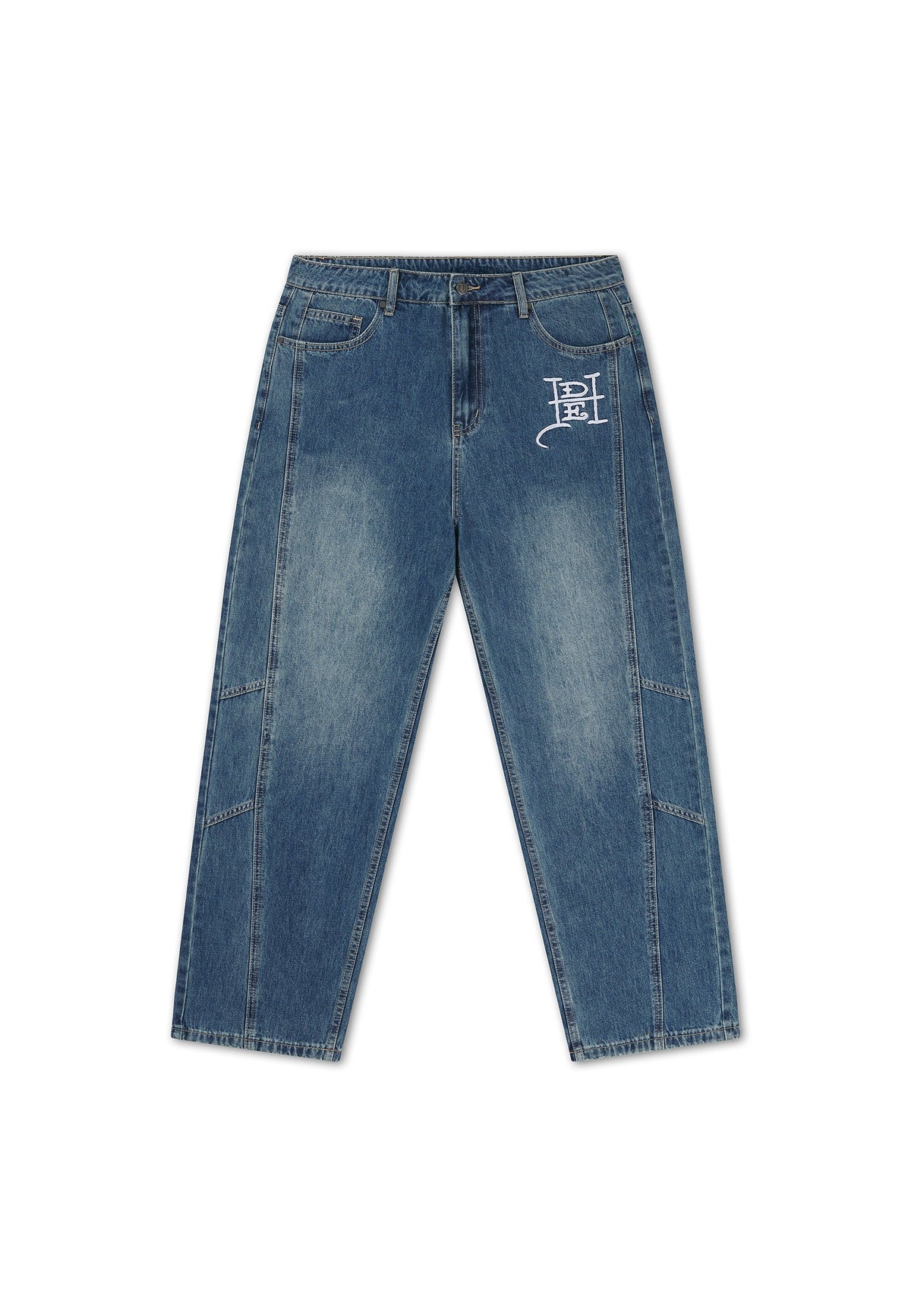 Ed Hardy Serpent Skull Graphic Relaxed Jeans Mid Blue