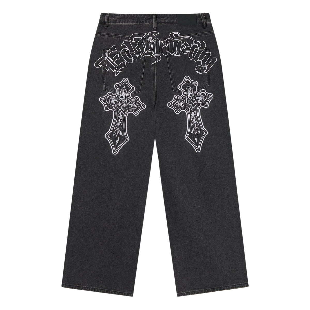 Ed Hardy Gothic Contrast Cross Xxtra Jeans Washed Black - OnSize