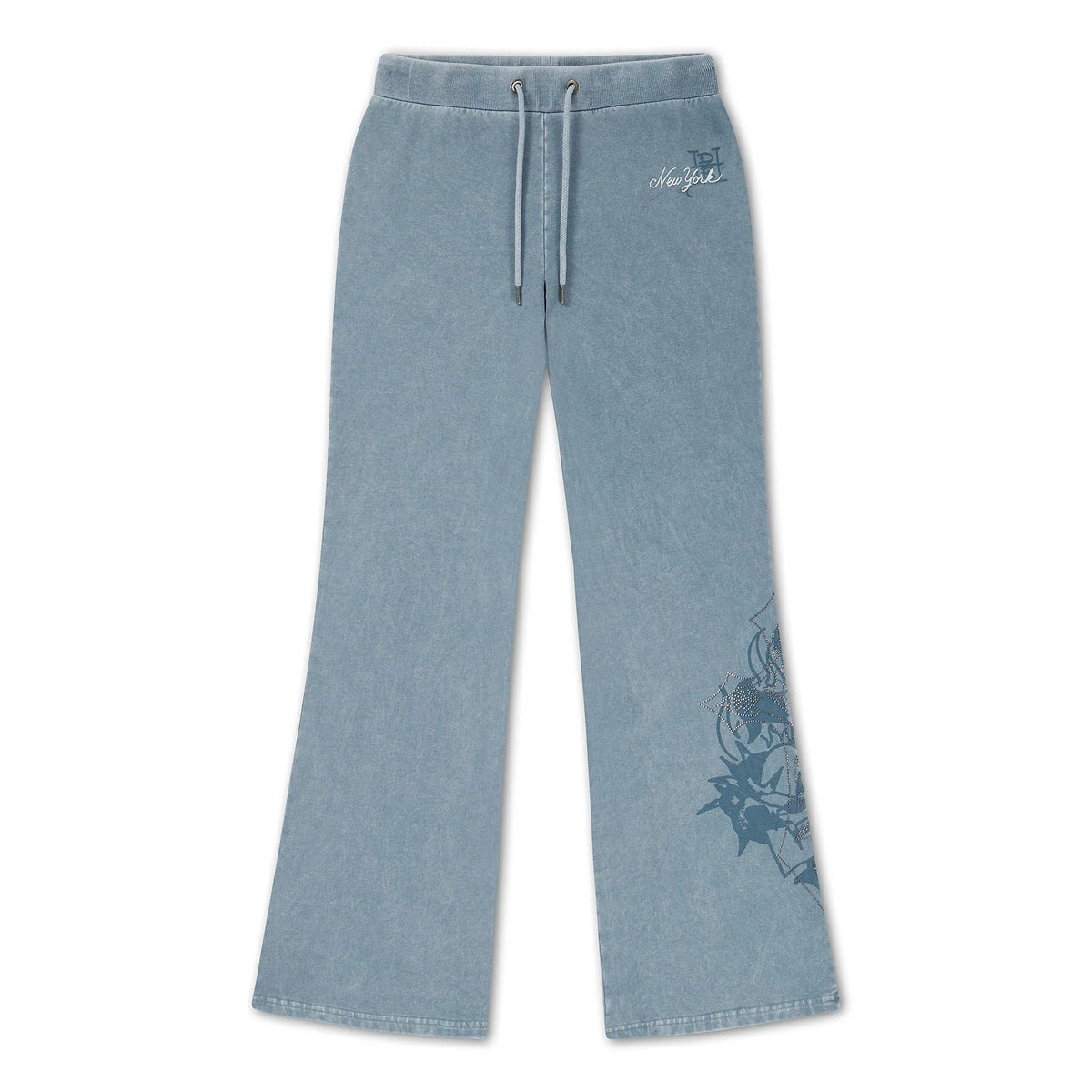 Ed Hardy Cross And Thorns Washed Flared Joggers Blue - OnSize