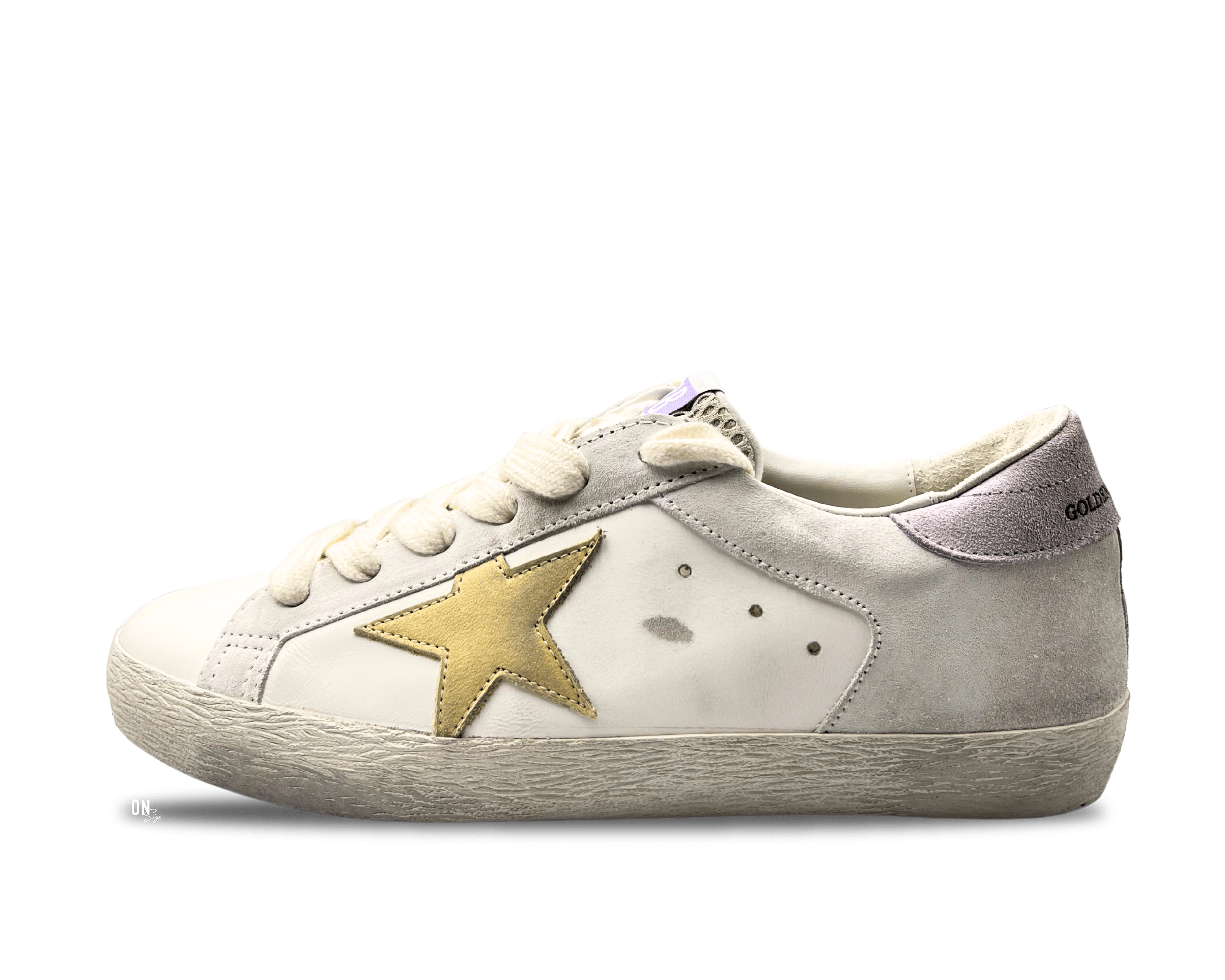 Golden Goose Super-Star Private Edition White Suede Lilac Honey Star - OnSize