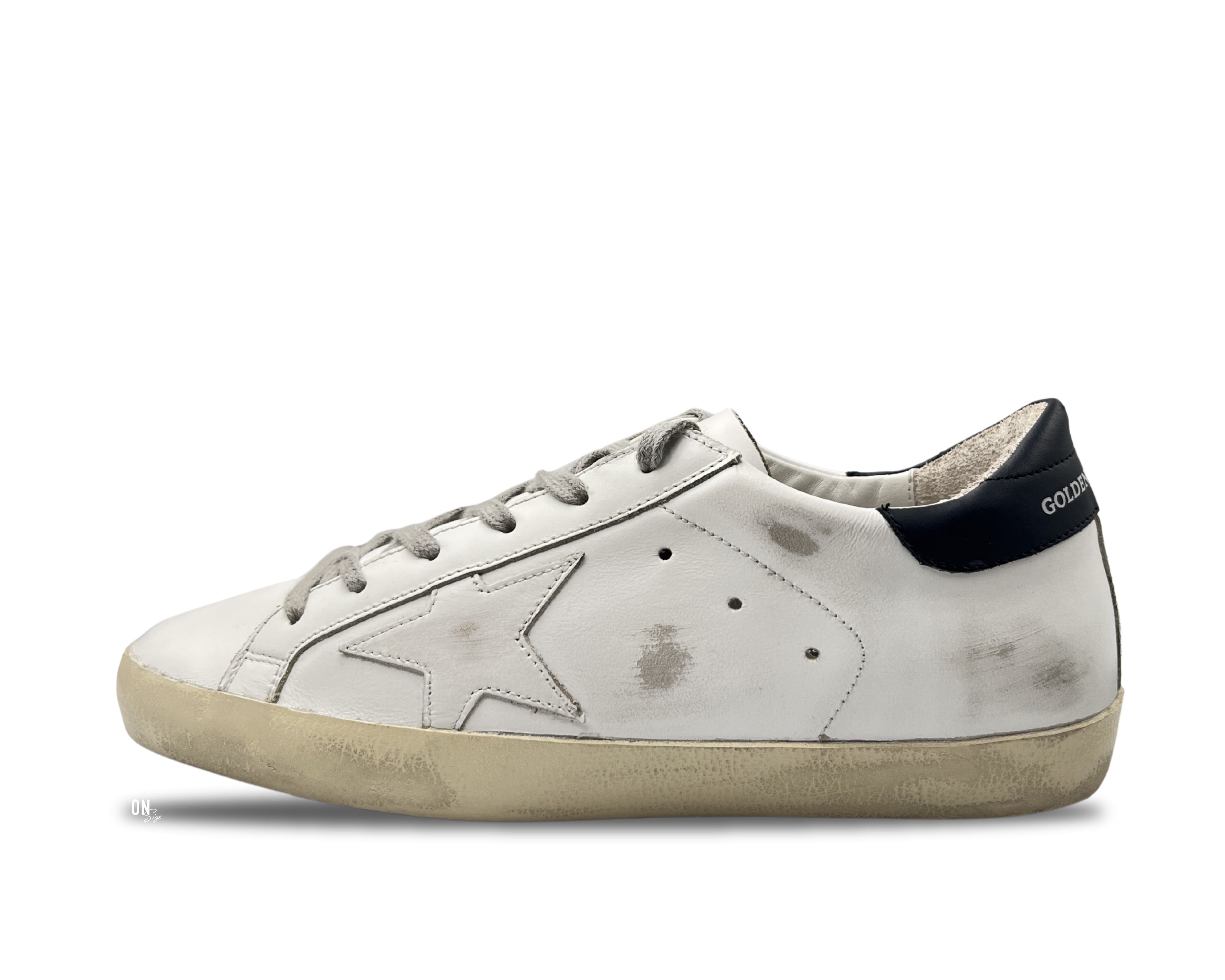Golden Goose Super-Star White Leather Star Black - OnSize