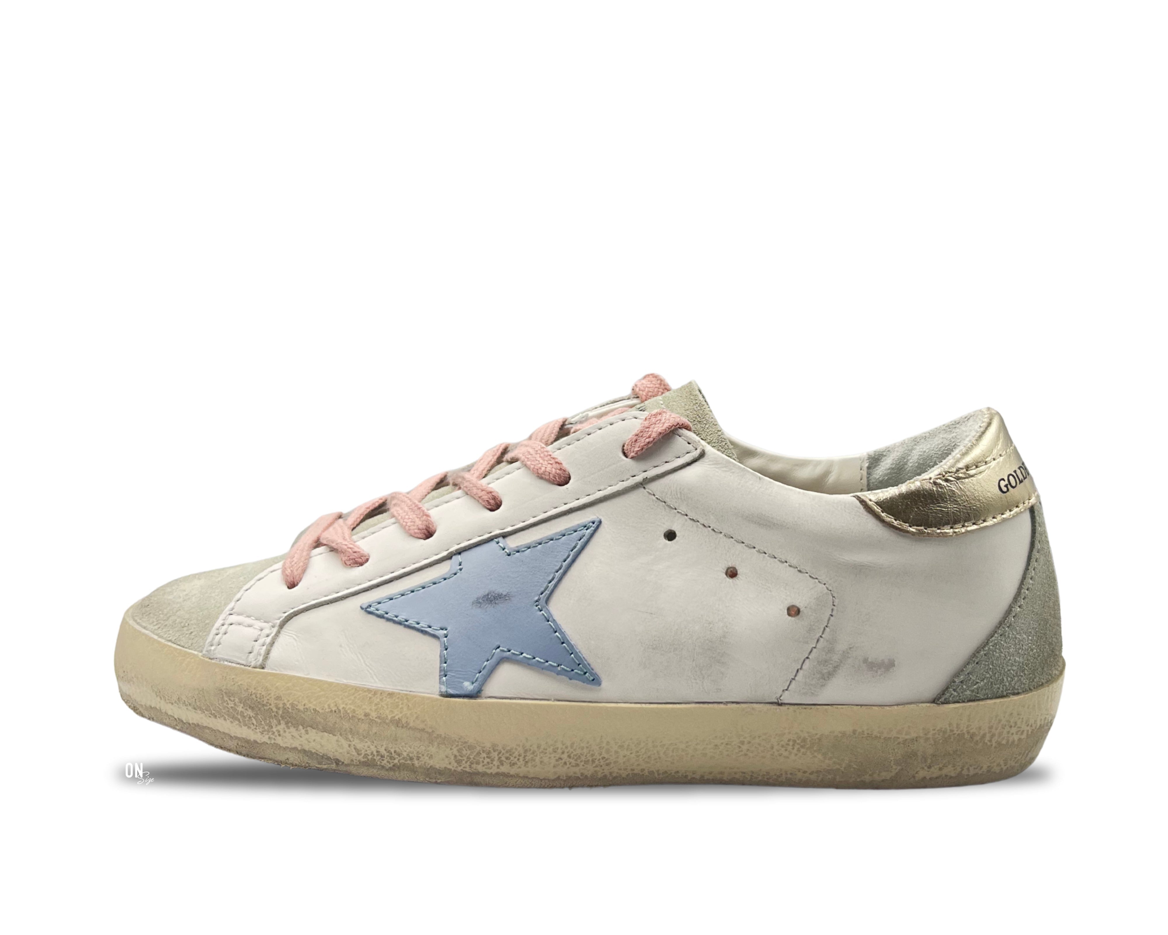 Golden Goose Super-Star White Silver Ice Blue - OnSize