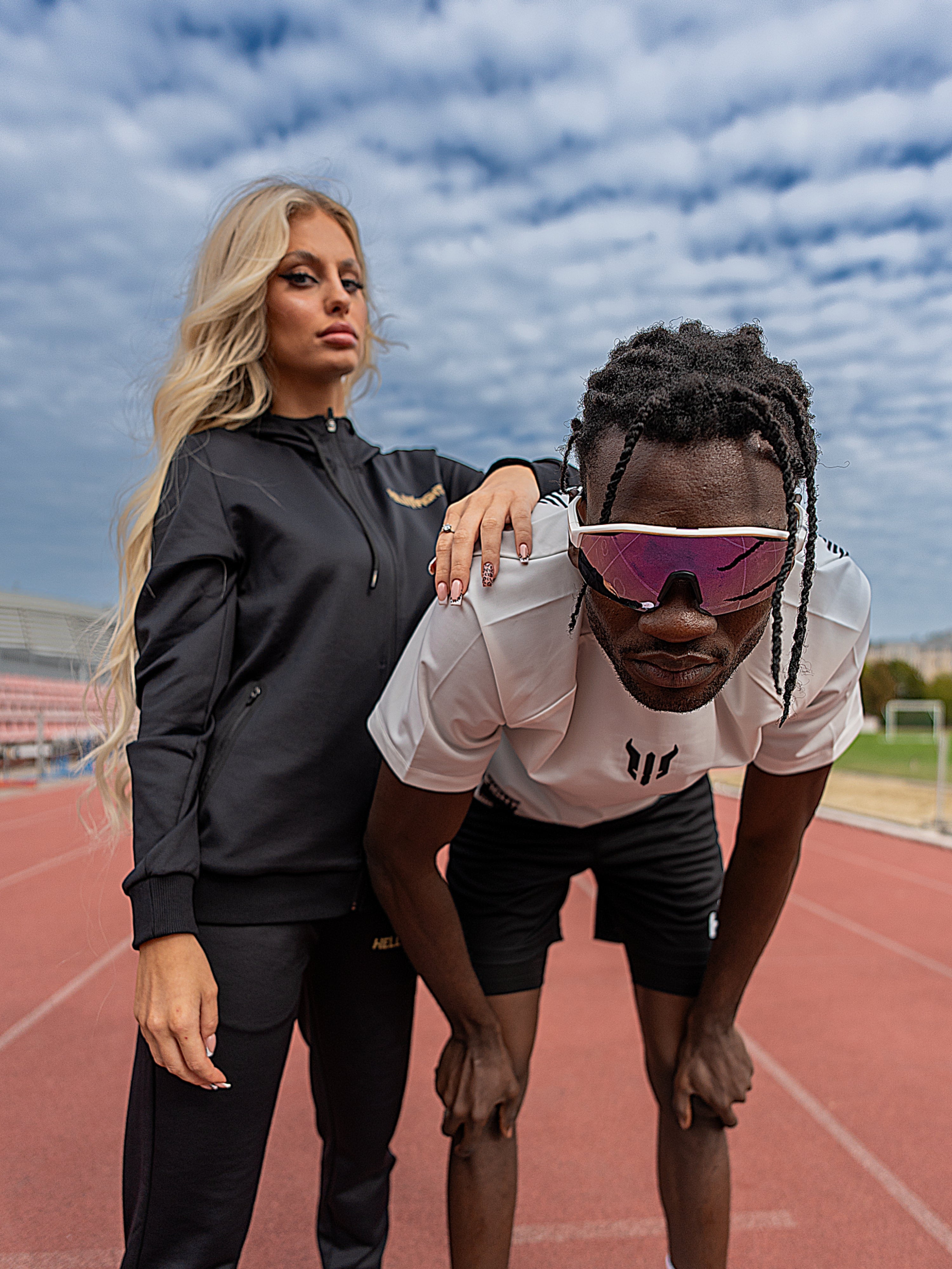 HELL FIGHT Reflective Tracksuit Zip Hoodie - OnSize