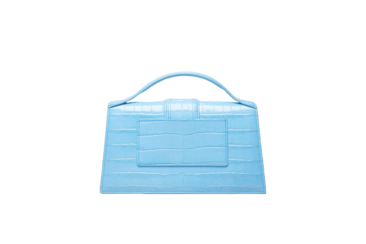 Jacquemus Le grand Bambino Crossbody Strap Handbag Croco Embossed Gradient Blue - OnSize