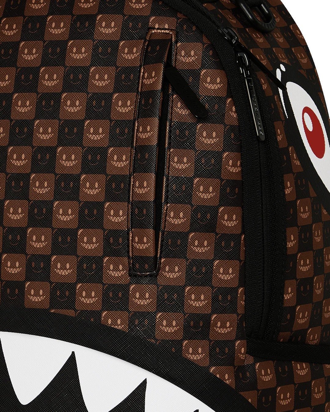 Sprayground Sharks In Paris WTF Bubble Brown Check Backpack - OnSize