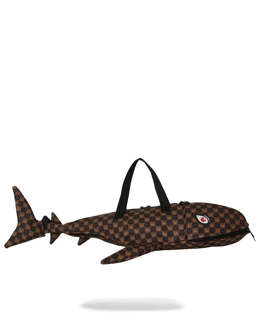 Sprayground Sharks In Paris WTF Bubble Brown Check Shark Duffle - OnSize